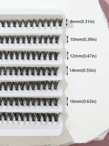 DIY Natural Soft Long Curly Thick Eyelash Extension Kit With 7 Sizes Lash Clusters Kit,Lashes,Eyelashes,Fake Lashes