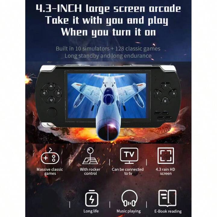 Portable Retro Video Game Console With Arcade Games Emulator, Mini 