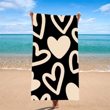 1 pezzo Asciugamano da spiaggia in microfibra con stampa leopardata, asciugamano rapido in stile cartoni animati per uso quotidiano, sport, nuoto, attività all'aperto, fitness, hotel, stampa digitale, extra large per viaggi estivi, vacanze, decorazione bagno, articoli essenziali per la spiaggia