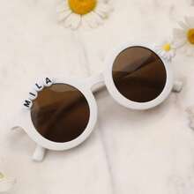 Floral Daisy Personalized Name Fashion Glasses | | Personalized DIY Fashion Glasses Fashion,Colorful,Cute,Adorable,Contracted,Kawaii,Y2K,Casual,2000s Fashion,Cuties Custom,Personalized,Unique,Customized Ideal Gifts For Him Her,Boyfriend,Girlfriend,Family,Friends,Grandparents,Children For Christmas,For Winter,For Fall/Autumn,For Holiday Finds,Winter Fashion,Christmas Gift,Personalized Gifts For Women/Men - Brown - View 6