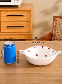 1 pieza Conjunto de vajilla de cerámica con estampado de lunares al estilo campestre, incluye bol de arroz, bol creativo para ramen, bol ensalada, usado como decoración del hogar, para aperitivos, frutas secas, ensaladas, apto para exterior, hogar, cocina, fiesta, cumpleaños, regalo, suministros escolares