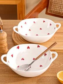 1 pieza Conjunto de vajilla de cerámica con estampado de lunares al estilo campestre, incluye bol de arroz, bol creativo para ramen, bol ensalada, usado como decoración del hogar, para aperitivos, frutas secas, ensaladas, apto para exterior, hogar, cocina, fiesta, cumpleaños, regalo, suministros escolares