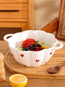 1 pieza Conjunto de vajilla de cerámica con estampado de lunares al estilo campestre, incluye bol de arroz, bol creativo para ramen, bol ensalada, usado como decoración del hogar, para aperitivos, frutas secas, ensaladas, apto para exterior, hogar, cocina, fiesta, cumpleaños, regalo, suministros escolares