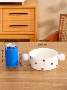 1 pieza Conjunto de vajilla de cerámica con estampado de lunares al estilo campestre, incluye bol de arroz, bol creativo para ramen, bol ensalada, usado como decoración del hogar, para aperitivos, frutas secas, ensaladas, apto para exterior, hogar, cocina, fiesta, cumpleaños, regalo, suministros escolares