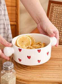 1 pieza Conjunto de vajilla de cerámica con estampado de lunares al estilo campestre, incluye bol de arroz, bol creativo para ramen, bol ensalada, usado como decoración del hogar, para aperitivos, frutas secas, ensaladas, apto para exterior, hogar, cocina, fiesta, cumpleaños, regalo, suministros escolares