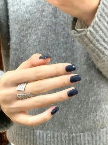 1 Bottle Water-Based Peelable And Quick-Drying Nail Polish, Long-Lasting And Fast-Drying Nail Protection Nail Varnish Nails - Cadet Blue - View 3