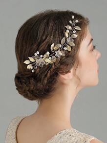 1 stuk metalen bladdecoratie haarkam voor dames, romantische Mori-stijl haaraccessoire voor bruiloften