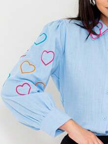 Women Blouses - Màu xanh lam - Xem 3