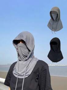 1/2 Peças Balaclava Unissex de Seda de Gelo, Sensação Refrescante, Máscara Facial Completa Respirável, Proteção Solar, Chapéu Protetor Respirável e Elástico, Gola Tubular para Pesca, Surfe e Esqui