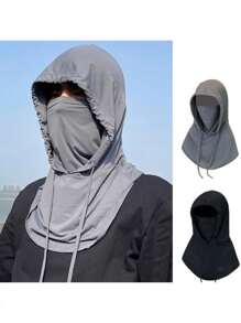 1/2 Peças Balaclava Unissex de Seda de Gelo, Sensação Refrescante, Máscara Facial Completa Respirável, Proteção Solar, Chapéu Protetor Respirável e Elástico, Gola Tubular para Pesca, Surfe e Esqui