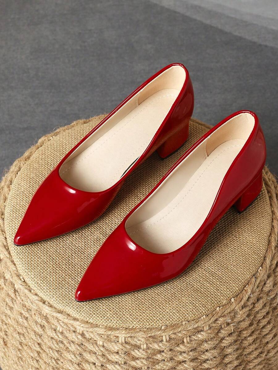 MonaNise Zapatos de tacón con puntera puntiaguda y bajo empeine con estampado de piedras para mujer, en colores verde, azul, albaricoque, para viajes, compras, exteriores, rojo, amarillo, vintage, casual, versátil, sofisticado, negro