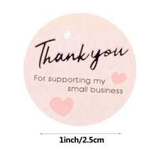 500入組圓形感謝貼紙，適用於烘焙、信封、商業、封口、標籤等 - 粉色 - 查看 2