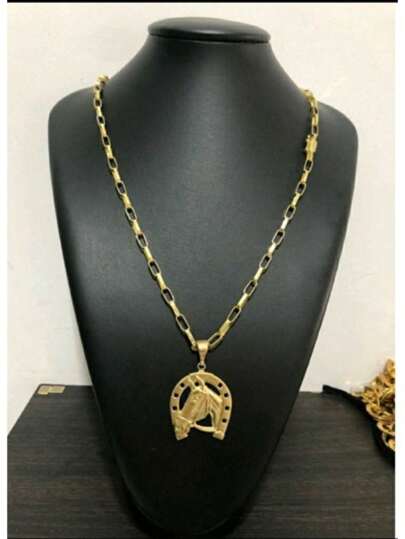 MODA DO Corrente Cordão Masculino  aco inox Pingente Country ferradura