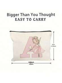 1 túi đựng đồ trang điểm họa tiết hoạt hình cho bé gái múa ba lê, túi đựng mỹ phẩm, túi đựng đồ trang điểm di động, quà tặng cho bé gái hộp đựng mỹ phẩm cầm tay, túi đựng đồ nhẹ, túi đựng đồ vệ sinh cá nhân du lịch túi đựng đồ ăn nhẹ túi đựng đồ để sắp xếp quà tặng sinh nhật tốt nghiệp cho phụ nữ túi đựng đồ trang điểm đựng son môi, cọ, chăm sóc da, điện thoại di động, tiền xu, đồ nhỏ, dùng cho gia đình, quà tặng, kỳ nghỉ và lễ hội Halloween Giáng sinh đa chức năng, phong cách Boho, cho ngày lễ bãi biển, bộ sưu tập phòng tắm, bộ sưu tập phòng ngủ, sức chứa lớn - Màu be - Xem 3