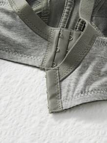 3pcs/Set Comfortable Sleep Soft Cup Solid Color Wireless Bra Set - Multicolor - View 5