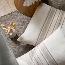 1pc Minimalist Modern Patchwork Pillowcase For Square Pillow, Home Decor, Room Decor, Office Decor, Living Room Decor, Sofa Decor (Without Pillow Core) - Light Grey - View 7