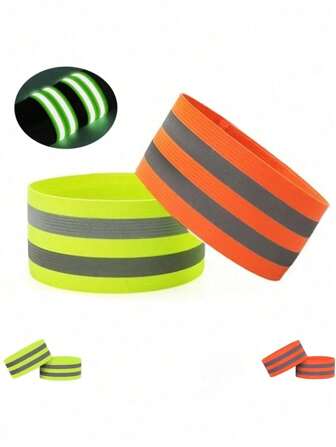 2pcs High Visibility Reflective Bands For Night Walking, Cycling, Running - Reflective Wristbands, Arm Ankle & Leg Straps For Maximum Visibility & Comfort
