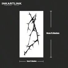 INKARTLINK 革命性技術紋身，半永久性紋身，逼真的荊棘之心紋身，暫時性紋身，防水，真實的紋身外觀，獨特設計的紋身，美妙的紋身 - 黑色 - 查看 6