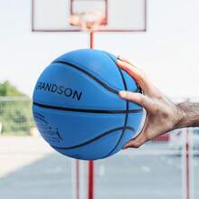 1 No. 7 Dark Blue Basketball For Son, Indoor And Outdoor Anti Slip And Wear-Resistant Basketball Training And Competition, Sports Specific Ball For Sports, Black Small Air Cylinder For Gift