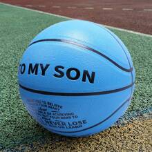 1 No. 7 Dark Blue Basketball For Son, Indoor And Outdoor Anti Slip And Wear-Resistant Basketball Training And Competition, Sports Specific Ball For Sports, Black Small Air Cylinder For Gift