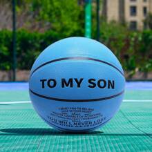 1 No. 7 Dark Blue Basketball For Son, Indoor And Outdoor Anti Slip And Wear-Resistant Basketball Training And Competition, Sports Specific Ball For Sports, Black Small Air Cylinder For Gift