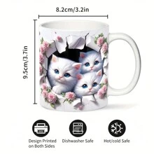 1入組獨眼萌貓爬牆杯，可愛咖啡杯，為朋友、家人帶來可愛的節日禮物、派對禮物和生日禮物 - 彩色 - 查看 10