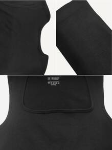 Yefecy Yoga Jumpsuits For Woman Spaghetti Seamless One Piece Ribbed Tank Top Rompers Sleeveless Bodycon Sports Workout Gym Bodysuit Shapewear Bodysuit - Black - View 4