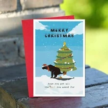 Funny Christmas Card For Dog Lover, Rude Christmas Card For Husband, Dog Holiday Card For Friends - Multicolor - View 8