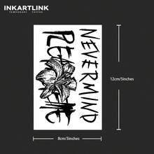 INKARTLINK Revolutionary Technology Tattoos, Semi-Permanent Tattoos, Realistic Tattoos, Letter, Flower, Meaningful Tattoos, Temporary Tattoos, Fake Tattoos, Waterproof, Authentic Tattoo Look, Niche Designed Tattoos, Fruit Juice Tattoos, Plant Tattoos - Black - View 5