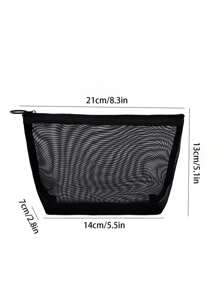 1pc Portable Mesh Makeup Bag, Modern Polyamide Multi-Function Makeup Storage Bag For Home,Boho Vibes,For Holiday Beach, Bathroom Collection, Bedroom Collection, Large Capacity