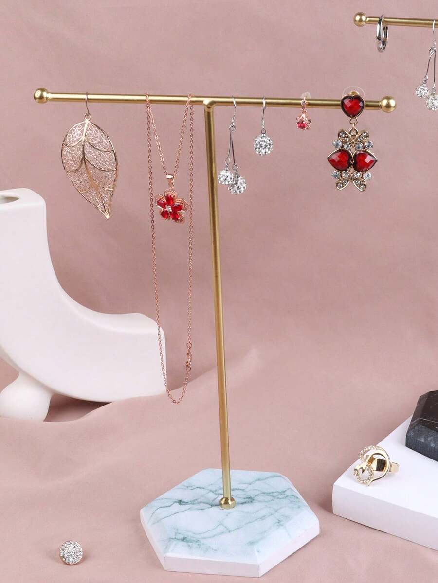 1pc Jewelry Display Stand For Earrings Storage, Earring Organizer Rack, Ear Stud Holder Hanger, Earring Display Shelf Tray, Ear Drop Showcase Decoration - Multicolor - View 1