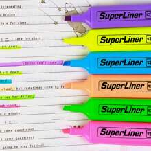 1Set Classic Marker Pen, 6-Color Diagonal Colored Marker Pen, Thick Headed Fluorescent Office Label Pen Back To School - Multicolor - View 6