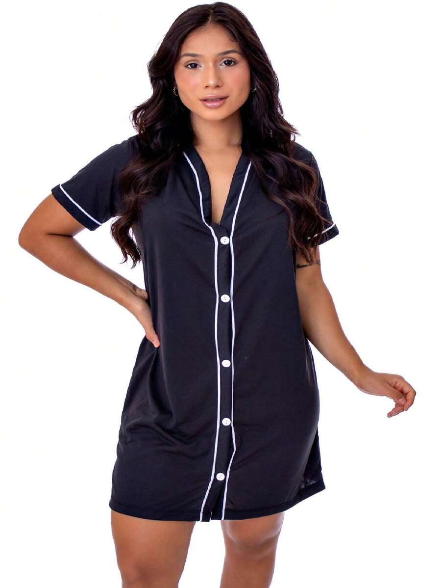 Maternity Sleepwear - 黑色 - 查看 1