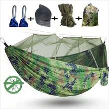 Double Person Camping Hammock With Net Travel Portable Lightweight Hammocks US - 彩色 - 查看 1