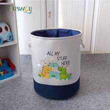 Yiuswoy 1 coș de depozitare pliabil cu imprimeu animal - design dinozaur, leu și girafă, cutie de depozitare din material textil îngroșat pentru haine, jucării și articole de uz casnic, decorațiuni interioare - Multicolor - Vizualizare 14