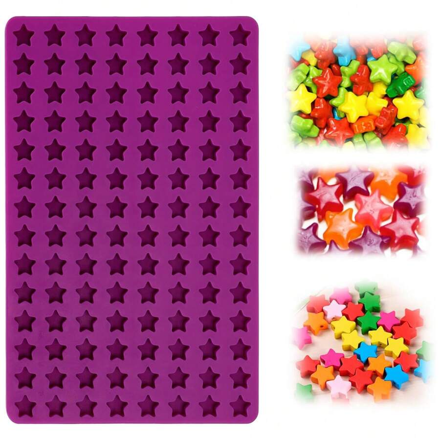1个硅胶星形模具，适用于巧克力、糖果和软糖，112个模腔，非常适合DIY手工、婚礼和派对、婚礼和生日用品、家居和派对装饰。