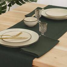 12pcs Solid Color Cloth Napkins, Washable Cotton Table Napkin For Household Dining Fall Autumn Decor Wedding Hotel 45*45cm - 橄欖綠 - 查看 3
