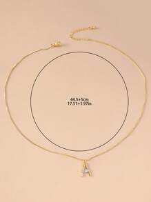 1 Fashionable Stainless Steel Necklace With 26 Female Initials As A Birthday Gift For Women's Copper Zirconia Crystal Jewelry
