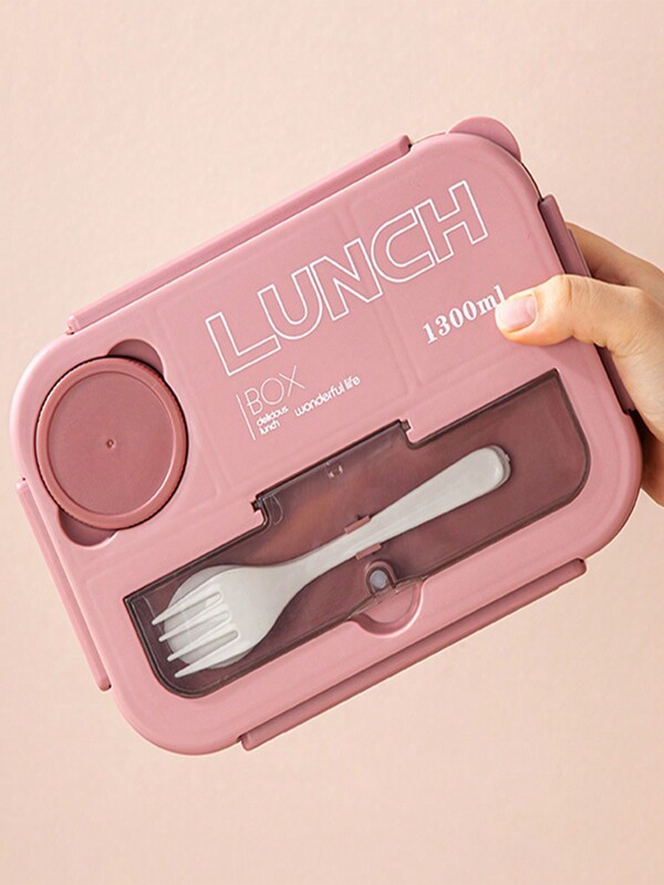 Korean Student Compartment Portable Lunch Box Outdoor Picnic Plastic Lunch Box Microwaveable Heat Preservation Lunch Box