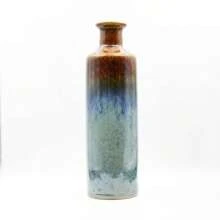 European & American Vintage Blue High-Grade Ceramic Vase For Home Decoration, Suitable For Living Room, Dining Room, Bedroom And Dry Flowers Arranging Gifts Birthday Graduation Back To School Room Decor School Supplies Flower Vase Glass Vase