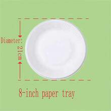 10/50/100/200 件多尺寸一次性纸盘圆形蛋糕甜点小吃托盘，适用于生日、婚礼、圣诞节、烧烤派对、儿童 DIY 绘画盘 - 白色 - 查看 21