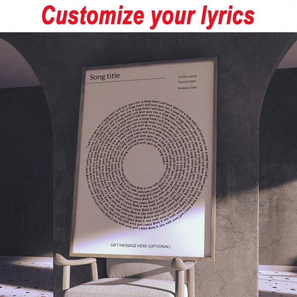 1pc Customized Lyrics Poster Printing, Personalized Music Posters, Customizable Music Gifts, Anniversary Gifts, Music Gifts, Wedding Songs And Dance, Valentine Day, Valentine Day Decor Birthday Graduation,Multi-Functional,Adjustable, ,Anti-Mold,Ornamental,Reusable,Exquisite,Adorable,High-Quality,Modern,Colorful,Cute,Comfortable,Stylish,Custom,Personalized,Unique,Ideal Gifts For Him,Ideal Gifts For Her,Boyfriend,Girlfriend,Dad,Mom,Family,Friends,Son,Daughter,School Students,Office,Tea Room,School,Home