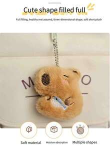 可愛的Capybara Star Caripa毛絨掛飾袋掛鑰匙飾品娃娃卡通貓 - 彩色 - 查看 4