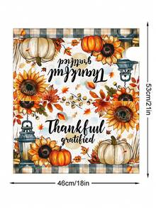 1入組感恩節南瓜郵箱套，標準尺寸21" X 18"，感恩向上向日葵裝飾郵箱貼，秋季農家院落户外花園裝飾 - 彩色 - 查看 3