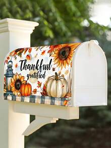 1入組感恩節南瓜郵箱套，標準尺寸21" X 18"，感恩向上向日葵裝飾郵箱貼，秋季農家院落户外花園裝飾 - 彩色 - 查看 4