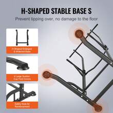 Power Tower Dip Station, 10-Level Height Adjustable Pull Up Bar Stand, Multi-Function Strength Training Workout Equipment With 4 Suction Foot Covers, Home Gym Fitness Dip Bar Station, 330LBS - 黑色 - 查看 4