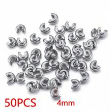 50入組304不銹鋼壓膜間隔咬頭上/下/左/右/右連接器，可打折DIY手鍊項鍊珠寶配件