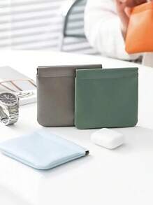 1 Túi đựng đồ đóng tự động, Túi đựng đồ du lịch mini màu trơn, Ví cầm tay, Túi đựng tai nghe, Ví đựng tiền xu màu trơn, Túi lưu trữ dòng dữ liệu di động để ngoài trời, Đồ dùng học tập du lịch Quà tặng giáo viên Trở lại trường Phụ kiện giáo viên - Nhiều màu - Xem 3