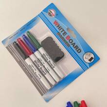 مجموعة قلم سبورة بيضاء عالية السعة ب4 ألوان ومجموعة ممحاة السبورة بصندوق