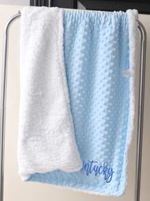 Personalized Baby Blanket, Made Of Rose Pink Nora Minky Fabric, Available In Minky Polka Dot Color. A Perfect Gift For Newborn Girls, A Baby Party Present, Or An Embroidered Baby Blanket. - Multicolor - View 7